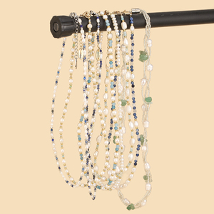 Collar de Perlas TeoWaki con Lapislázuli y Cristales, Ajustable, Elegante, de Perlas de Agua Dulce, Regalo de Joyería para Mujer o <span class=keywords><strong>Novia</strong></span> - Product Image 2