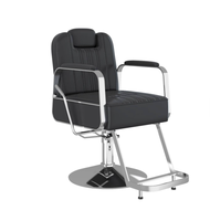 Fauteuil de Barbier Noir et Or Métallique pour Salon de Beauté, Nouveau Style, Chaise de Coiffure pour Femme, Vente Directe Usine, Réglable en Hauteur