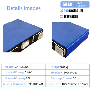 3,7 V Prismatic Li-ion NMC Cells 50AH Catl-bsy Batería 5 Años 2000 veces 2C CB - Product Image 2