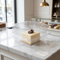 Boîte à gâteaux, à sandwichs, à pâtisseries et à fruits en PET écologique haute transparence avec trous de ventilation sur le couvercle transparent, 225x180x90
