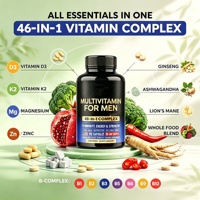 Capsules multivitaminées OEM avec vitamines et minéraux, complexe B et B12 essentiels quotidiens, aliments entiers et enzymes pour le bien-être masculin