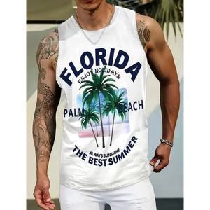 Débardeur Homme Sans Manches en Polyester/Coton Respirant 260 Grammes, Col Rond, Broderie 3D Personnalisée Écologique, Sans Minimum de Commande - Product Image 1