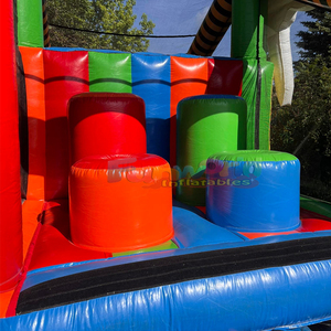 Parcours de obstáculos inflable comercial, castillo inflable combinado con diseño de cómic pop art, pista de obstáculos inflable para adultos - Product Image 4