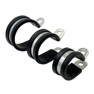 High quality Stainless Steel Metric Inch P Clamp <strong>25mm</strong> 20mm 15mm 12mm Hose <strong>Pipe</strong> <strong>Clips</strong> with Rubber Lined Hose Clamp - Product Image 5