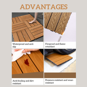 Baldosas de Madera Compuesta para Exteriores, Resistentes al Agua, para Patio, Jardín, Terraza, Baldosas de Madera Compuesta Entrelazadas - Product Image 4