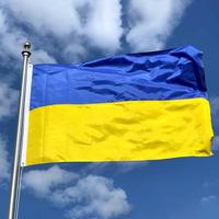 Nouveau drapeau et bannière imprimés de l'Ukraine, 100% polyester, 3x5 pieds