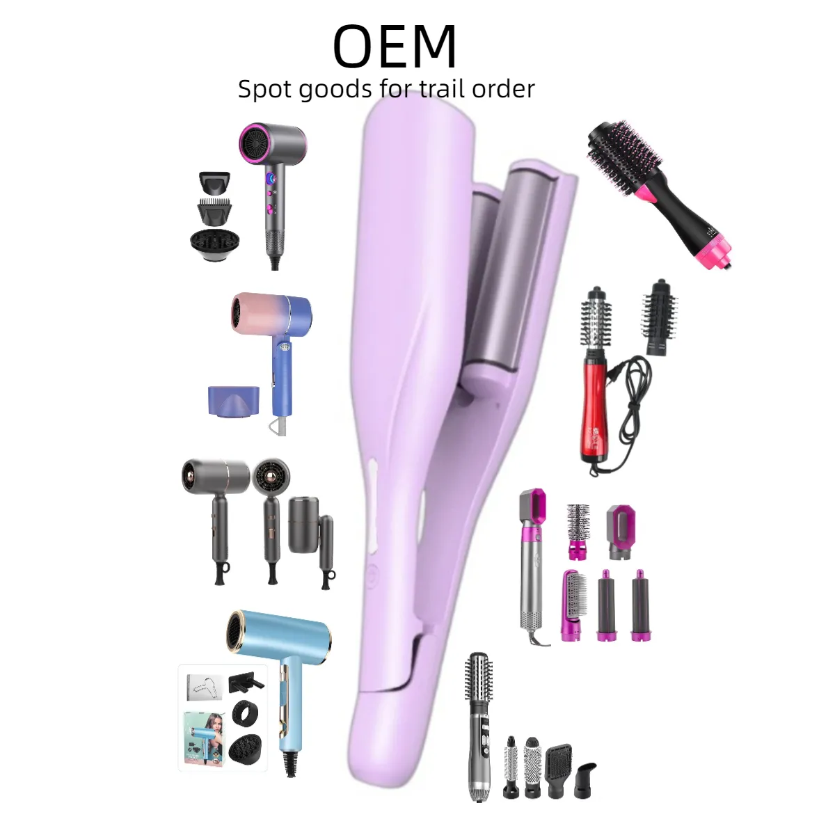 Custom fast heating 36mm Automatic Hair Curler Stick Big Wave electric Hair Crimper Curling Iron