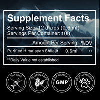 Acentiallabs – Complément alimentaire végétalien biologique en gros, gouttes liquides de résine de Shilajit pur de l'Himalaya pour femmes et hommes