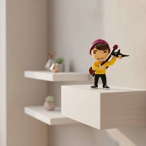 Nuova Adorabile Statuetta Musicista in PVC, Personalizzabile, Stile Vinile, da Collezione, con Chitarra e Orca, Scala 1:18 per OEM/ODM - Product Image 5