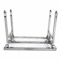 Table pliante en acier inoxydable de qualité commerciale, double pliage, 6 pieds, robuste, écologique, plan de travail rectangulaire pour restaurant
