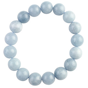 Quartzite Imitation Aquamarine Chalcedony <b>Bracelet</b> 12Mm Ball Shape Gray Blue Stone Crystal Jewelry For Men Women <b>Couples</b> - Product Image 5