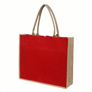 Nouveauté promotionnelle : sac fourre-tout en jute personnalisé avec le logo de votre entreprise, pour les courses d'été, avec poignées - Product Image 2