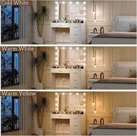 Coiffeuse moderne minimaliste écologique 2025 avec miroir LED et tiroirs, design panneau, pour chambre à coucher domestique