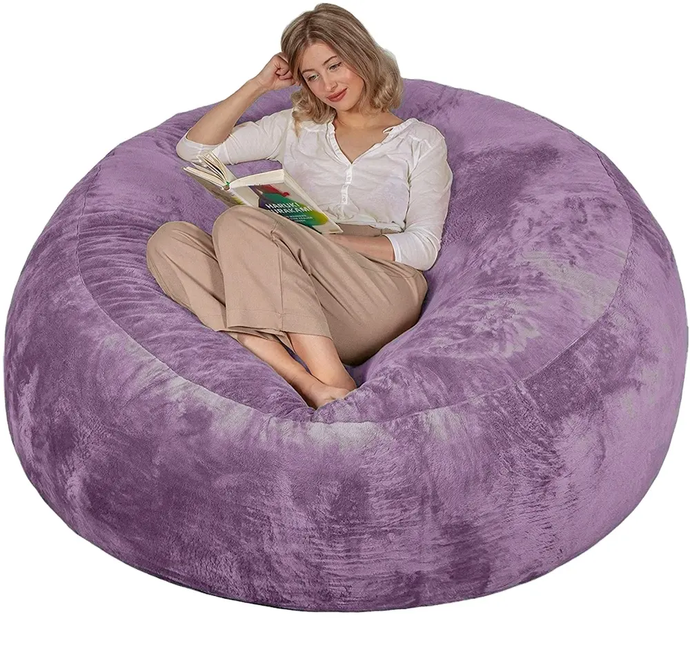 Living Room home furniture Sofas Giant Floor Pouf Seat Couch Futon Recliner Fluffy foam filled bean bag for relax CNLF