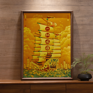 Ilustración <span class=keywords><strong>de</strong></span> un Barco <span class=keywords><strong>de</strong></span> <span class=keywords><strong>Vela</strong></span> Antiguo, Obra <span class=keywords><strong>de</strong></span> Arte en Latón con Paisaje Marino, Diseño Original con Marco <span class=keywords><strong>de</strong></span> Espiga y Tenón, Tamaños Personalizados Directo <span class=keywords><strong>de</strong></span> Fábrica - Product Image 3