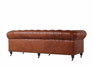 Sofá Chesterfield de Lujo, Diseño Tapizado en Cuero, Clásico con Botones, Asientos Profundos y Cómodos, Elegante, Duradero, Perfecto - Product Image 6