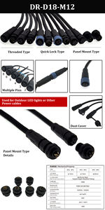 DREAN START Plástico M12 Conector circular 8 pines a código Tornillo Bloqueo Enchufe Macho Industrial M12 Conector macho - Product Image 6