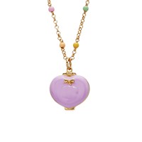 Pendentif Cœur Amour Ouvert et Fermé en Or Rose pour Femme, avec Chaîne en Bambou et Étoile à Cinq Branches Mignonne, en Cuivre – Cadeau Élégant