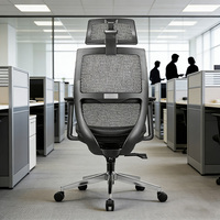 Chaise de bureau ergonomique moderne en maille avec levage, accoudoirs 3D en métal chromé et PU, pivotante et réglable