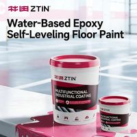 Peinture époxy auto-nivelante à base d'eau, super résistante à l'usure, haute résistance à la pression, bicomposante, en emballage de 18 kg