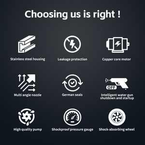 Nettoyeur haute pression électrique 100 bars 1500 W, machine à laver portable pour voitures, nettoyage de la maison et du jardin - Product Image 3