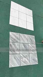 Carrelage de sol <span class=keywords><strong>en</strong></span> marbre blanc et gris, motif damier, pierre naturelle polie, pour salle de bain et cuisine - Product Image 3