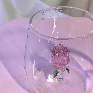 Tazza di vetro rosa 3D con manico per la colazione della famiglia tazza per il succo di caffè chiaro tazza di tè carino latte Copas De <span class=keywords><strong>Cristal</strong></span> De Colore - Product Image 3