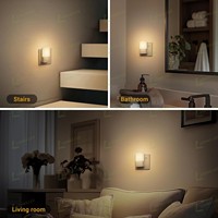 Veilleuse LED LOHAS 1W à économie d'énergie, à intensité variable, 3000K, avec capteur crépusculaire, à brancher sur prise murale, pour salle de bain, couloir
