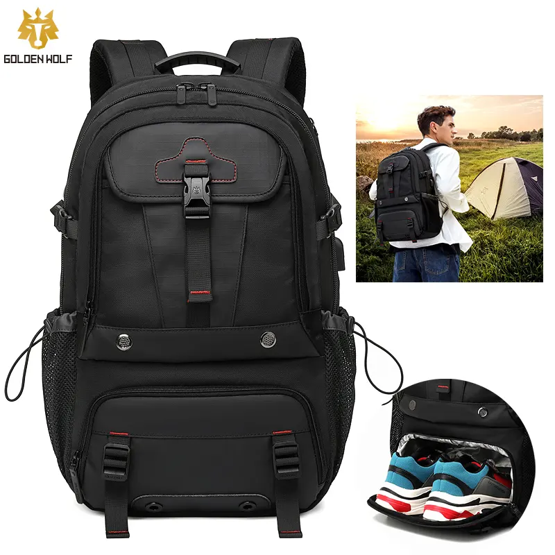 Mochila impermeable para ordenador portátil con USB 17 para hombre, bolso de hombro grande para viaje