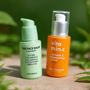 The <b>Face</b> Shop Tea <b>Tree</b> Pore Ampoule 20ml Vitamin C Brightening Serum 20ml Skin Care Set - Product Image 3