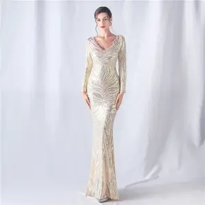 31556 # dış ticaret yeni ürün 2024 konumlandırma çiçek kesme işlemi sihirli boncuk yıllık düğün uzun kollu abiye elbise
