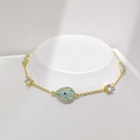 Bracelet en argent sterling 925 plaqué or avec œil occidental et turquoise, bijoux fins en gros pour filles