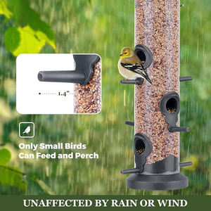 مغذيات مع 6 منافذ تغذية للتعليق في الهواء الطلق ، شماعات فولاذية ومقاومة للماء من البلاستيك الصلب الممتاز ، جذب للطيور البرية - Product Image 3