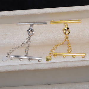 Composants de bijoux DIY en argent S925, boucle de collier à double rangée, boucle de bracelet à trois ou cinq rangées, boucle de chaîne de pull, tête en argent - Product Image 1