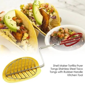 Pince à tacos portable en forme de U en acier inoxydable, supports à tortillas polyvalents, moule à tacos frits, ustensiles de cuisine - Product Image 2