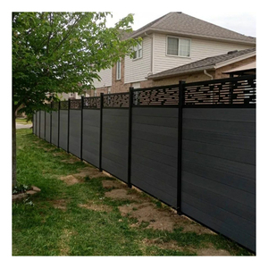 ETA Nhà Máy Ngoài Trời Nhôm WPC Hàng Rào Với Die-Casting Mũ Composite Ngang An Ninh Hàng Rào Cho Trang Trại 3D Khung Kim Loại Bài Viết - Product Image 3