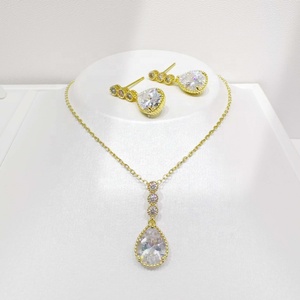 wholesale plata 925 <b>silver</b> cubic zirconia 18k women <b>sets</b> custom fancy flower <b>necklace</b> and earring gold plated bridal jewelry <b>set</b> - Product Image 1