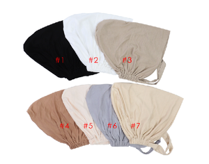 Prêt à expédier, foulard <span class=keywords><strong>sous</strong></span>-capuchon à <span class=keywords><strong>nouer</strong></span>, <span class=keywords><strong>hijab</strong></span> musulman, couleur unie, jersey de coton 160g, <span class=keywords><strong>sous</strong></span>-capuchon musulman pour femmes - Product Image 5