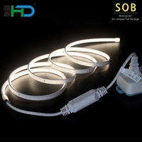 Bande LED SOB en silicone courbée étanche pour PCB, sans points sombres, longue durée de vie, éclat uniforme, découpable, 25 mm