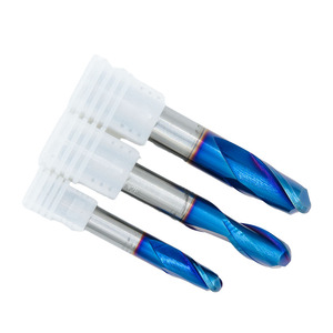 Hoge Precisie Twee Fluiten Kogelneus Molen Ronde Sferische Kogelneus Frees Hrc65 Met Nano Blauwe Coating - Product Image 3