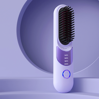 Lisseur de cheveux professionnel en céramique rechargeable sans fil portable avec écran LED, peigne chauffant sans fil USB, lisseur électrique