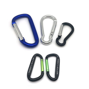 China wholesale custom camping hiking outdoor mini small safety snap hook Clip logo keychain locking Aluminum Alloy carabiner