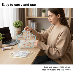 Bolsas de Almacenamiento con Cierre Ondulado, Forma de Nube Irregular, Bolsa Organizadora Transparente, Reutilizable, Impermeable, para Papelería, Diseño de Dibujos Animados - Product Image 4