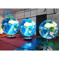 Pantalla LED Esférica Móvil con Soporte de Suelo, Pantalla LED Globo de 0.3m, 0.4m, 0.5m, 1m, 1.2m, 1.5m, 2m, 2.5m, Bola de Video LED Esférica Giratoria