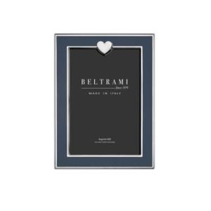 Cadre photo Beltrami plaqué argent, structure en bois rectangulaire, fabriqué en Italie, Argento 999 - Product Image 1