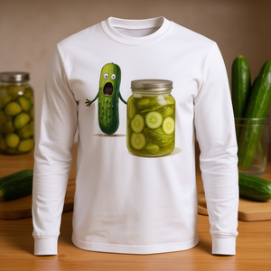 Camiseta de manga larga con diseño de pepino chillón Screaming Pickle - Product Image 3