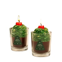 Lilin Aromaterapi Pilar Kaca Gaya Modern dengan Aroma Matcha, Lilin Kedelai Buatan Tangan 100% Organik, Pembakaran Bersih untuk Diwali Natal