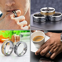 Bagues de doigt minimaliste en acier inoxydable de 8mm à motif de Dragon pour femmes et hommes, nouvelle tendance