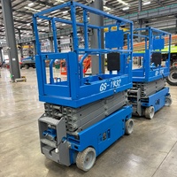 Plateforme élévatrice à ciseaux électrique Genie GS-1932 d'occasion, 5,8 m, capacité, entièrement hydraulique, PLC, boîte de vitesses en acier, garantie 1 an, à vendre
