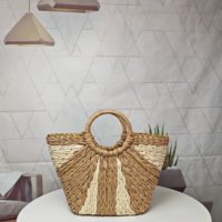 Sac à main en papier tissé à la main en fil de soie doré vintage pour femmes, grande capacité, couleur contrastée, motif géométrique, pour les fêtes